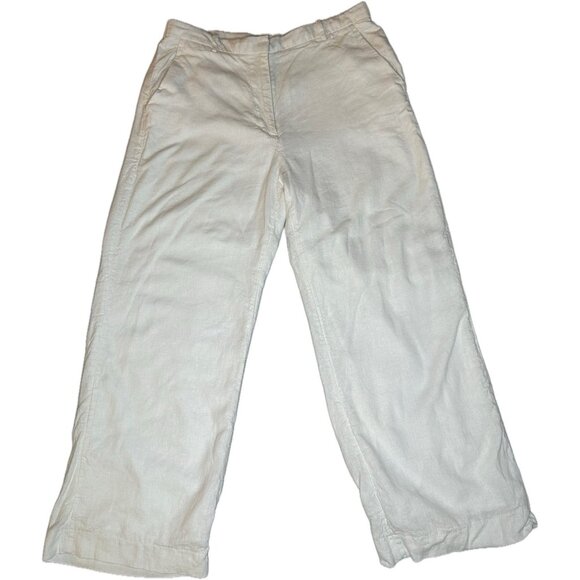 Abercrombie Fitch Women’s Tailored Linen-Blend Wide Leg Pants White 12 L 31x28 - Picture 2 of 9